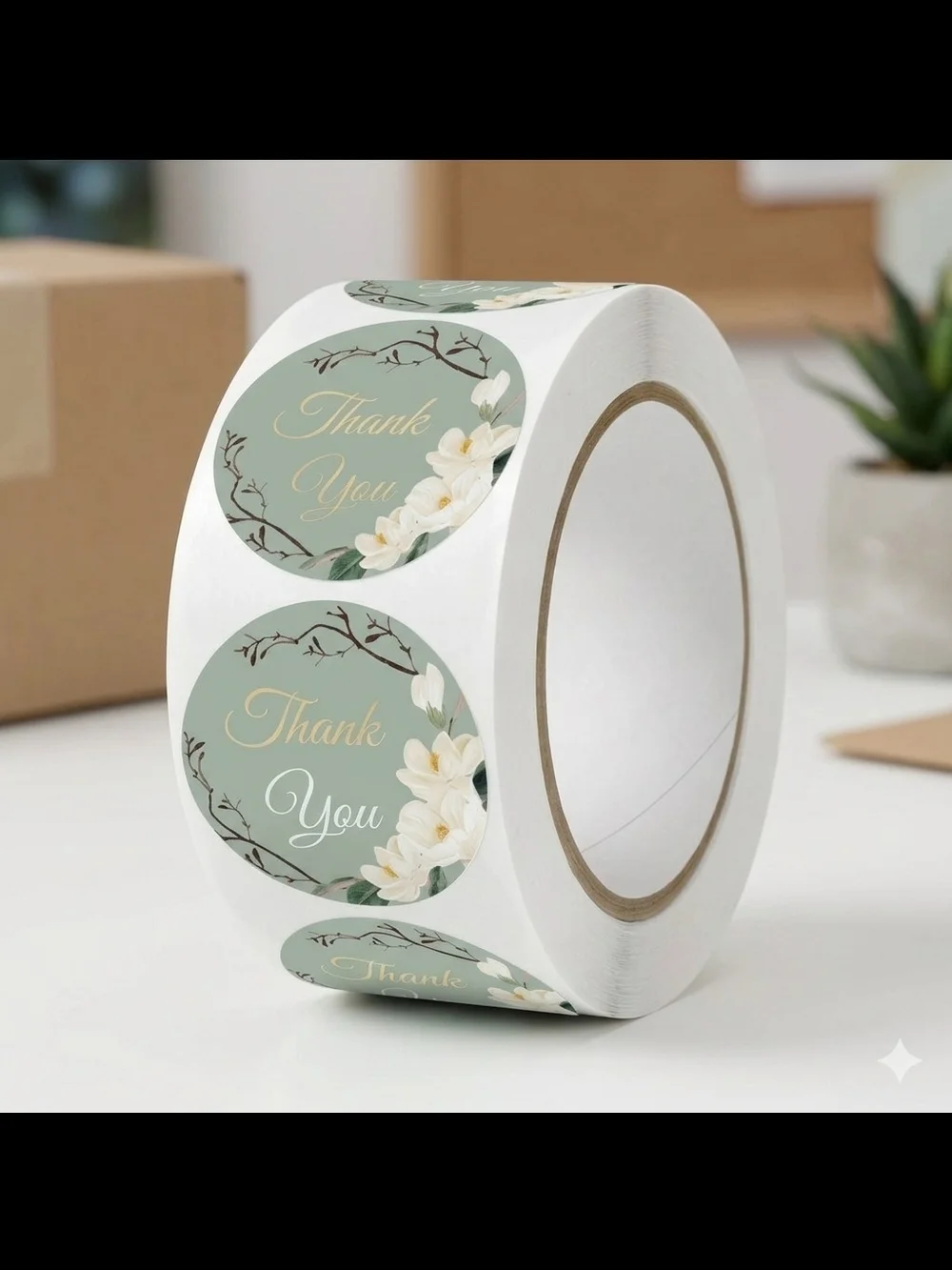 Assorted 4 Rolls Thank You Stickers 1” Round Labels 2000 Total Small Business - Picture 4 of 4
